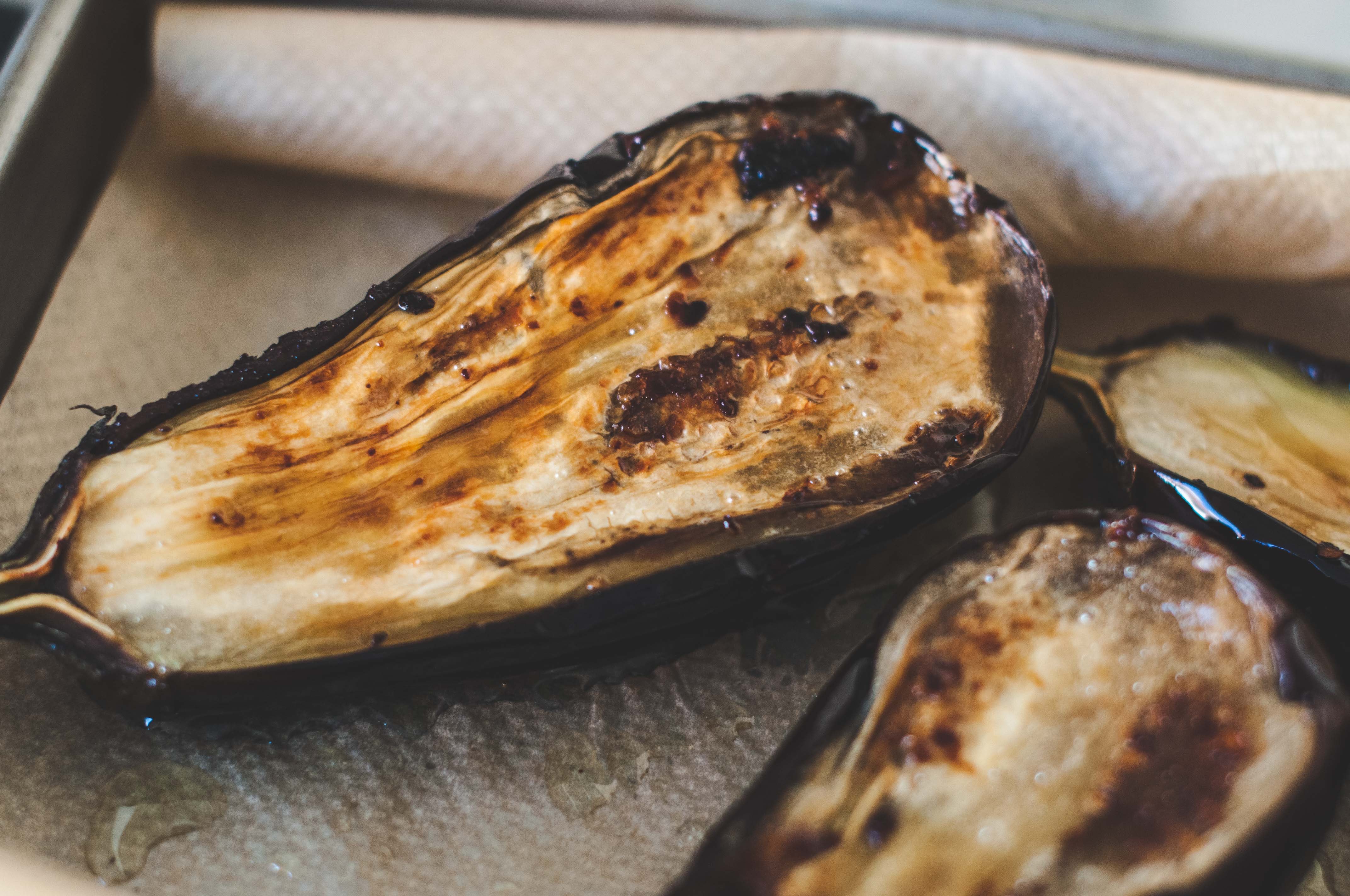 Cooked eggplant