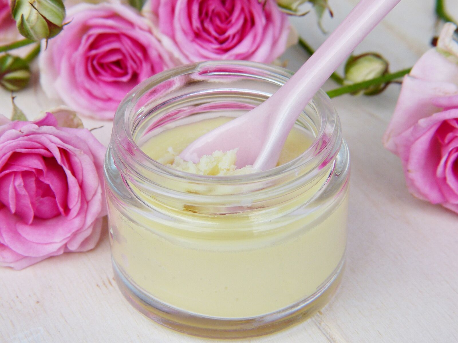 Ready-made comfrey ointment in a sterile glass container