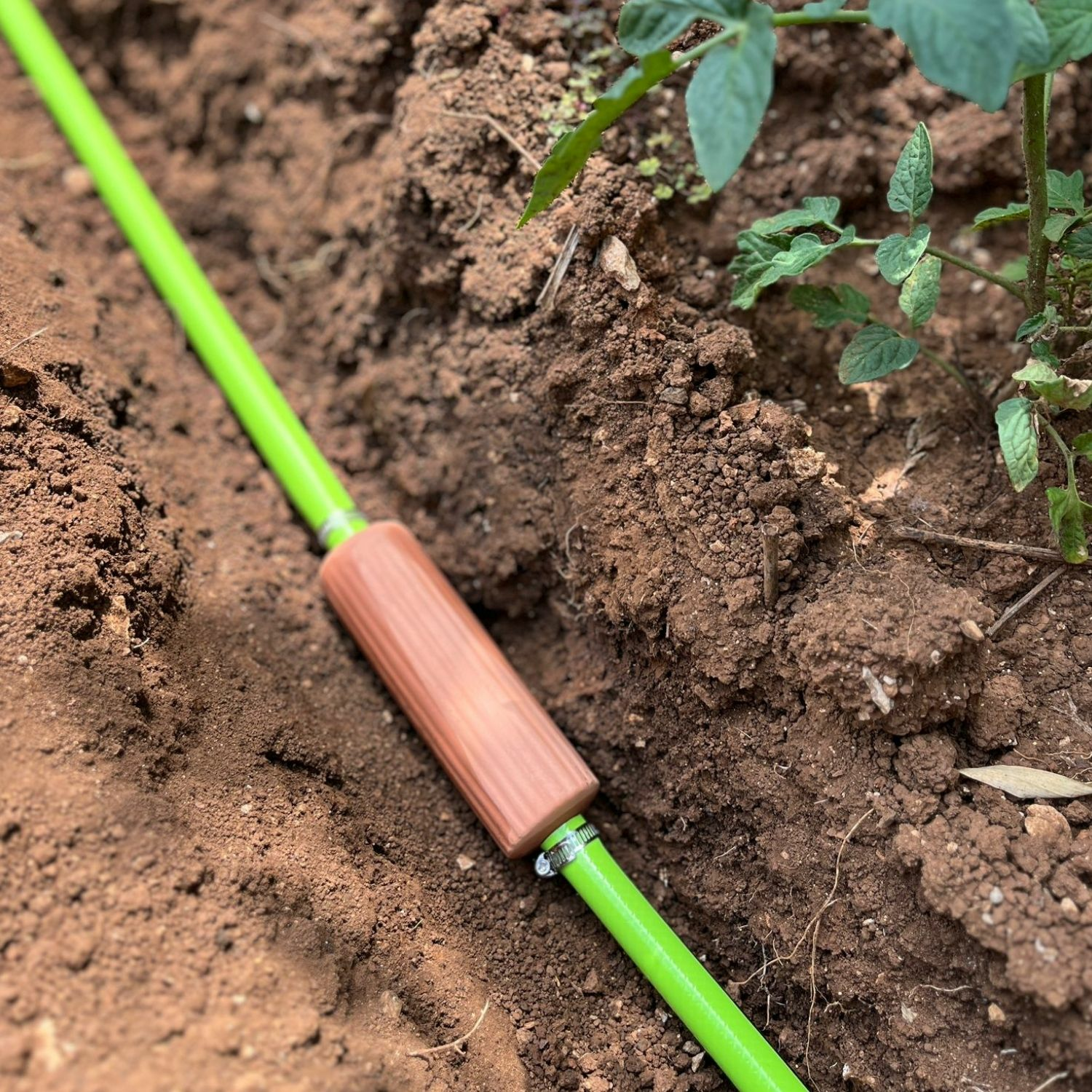 Bewässerungssystem mit Tonelement und Schlauch ohne strom im gemüsebeet