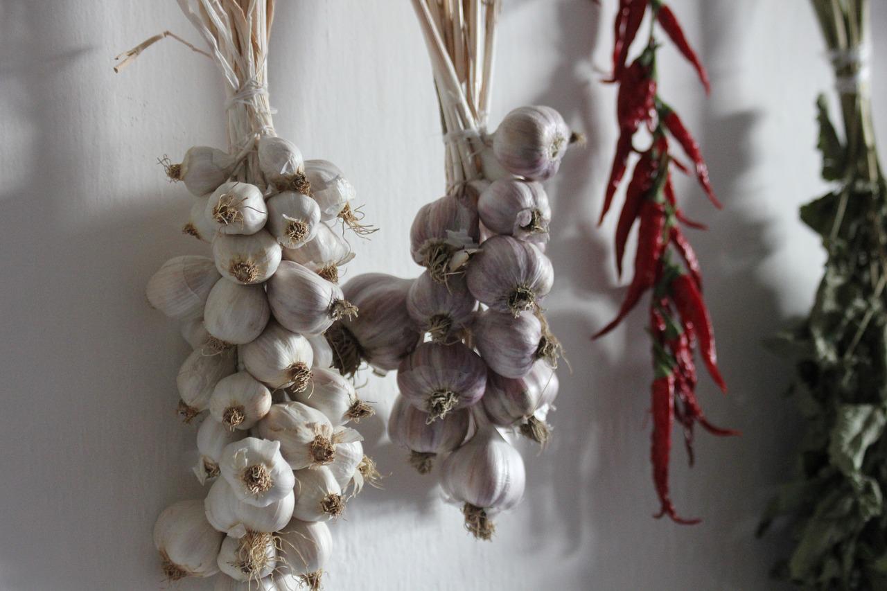 Garlic braid for storing garlic