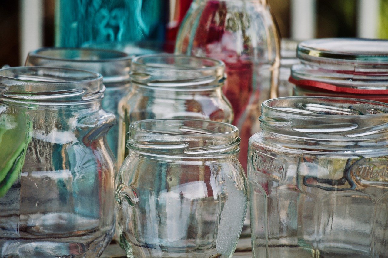 Various preserving jars