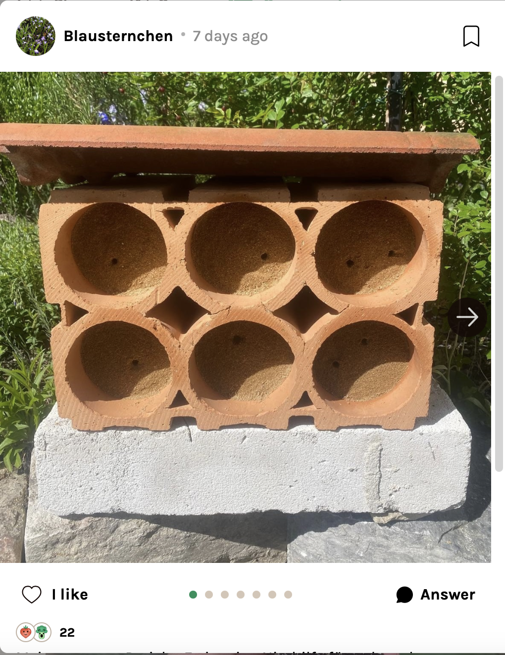Nesting Aid for Bees and Pollinators