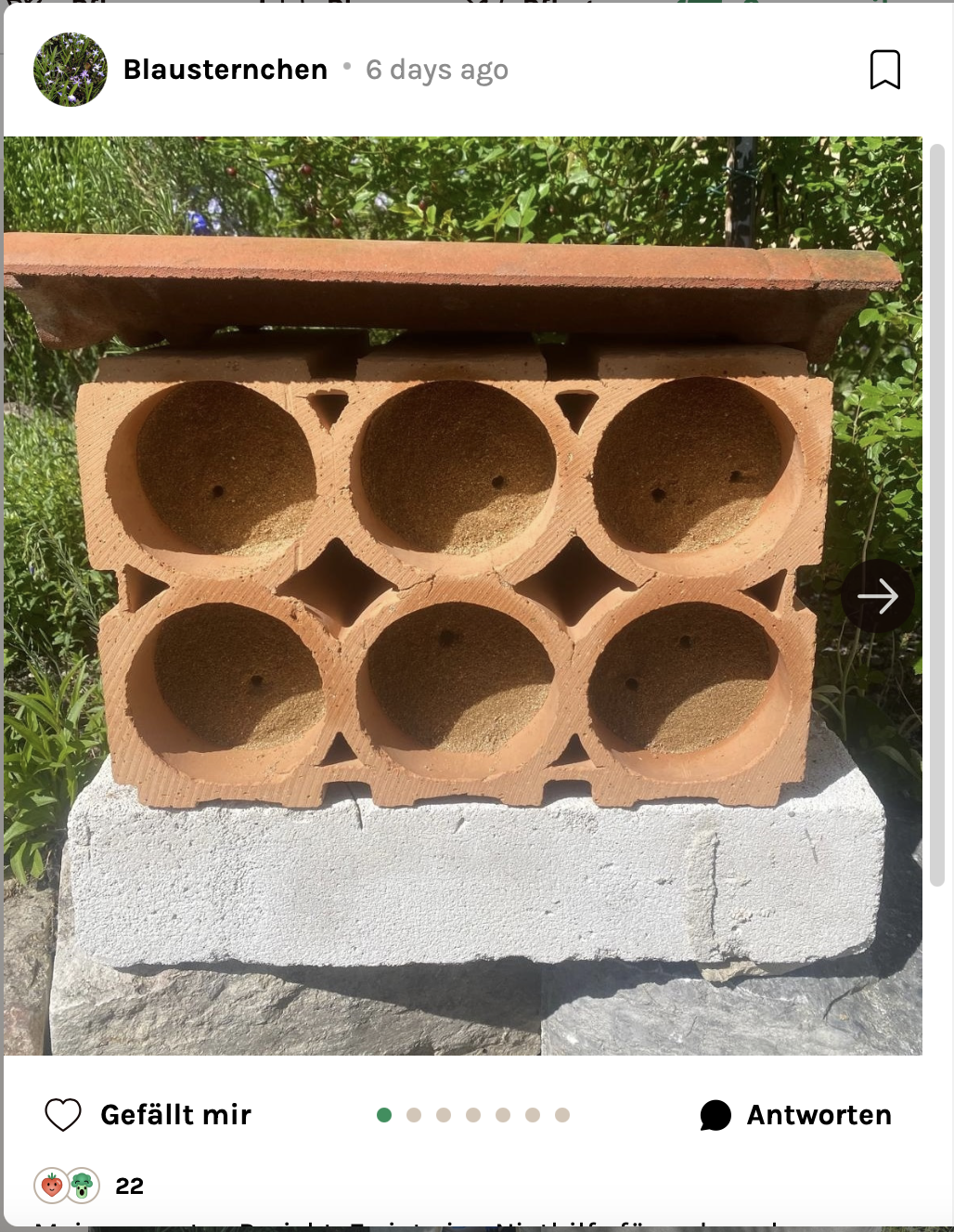 Nisthilfe für Bienen und Bestäuber