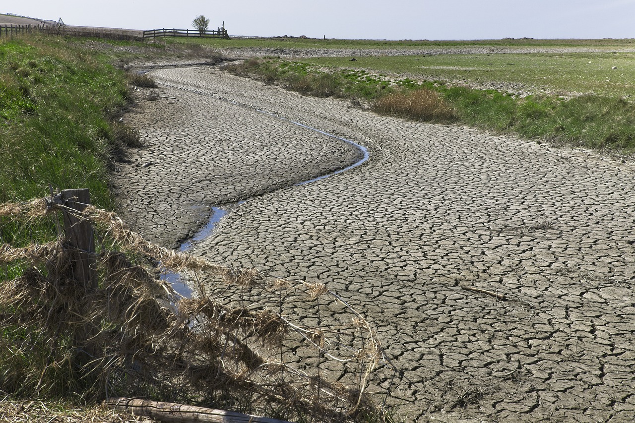 Ausgetrockneter Fluss in Ostfriesland